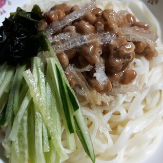 食物繊維入り冷やしねばねばうどん　保育園給食